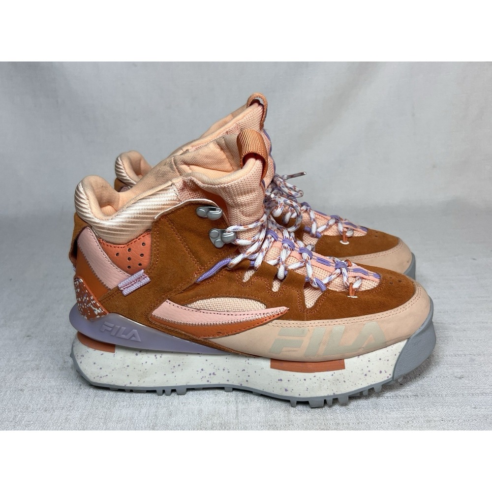Womens Size 10 Fila Renno Multi Trekking Orange Suede Lifestyle Sneakers